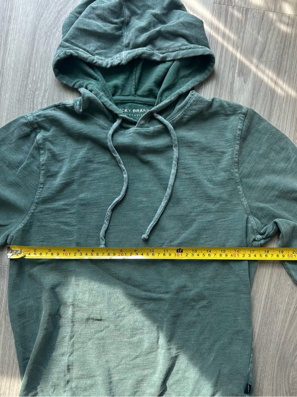 Lucky Brand | Weekend Slub Jersey Hoodie in Washed out Green (Small) - Picture 7 of 13